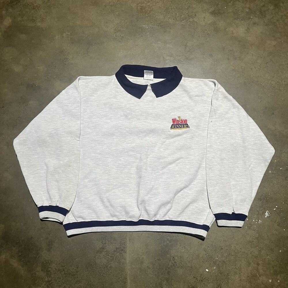 Vintage 90s Winston Winners Grey Boxy Sweatshirt